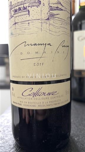 Roussillon Collioure Domaine Manya Puig 2017