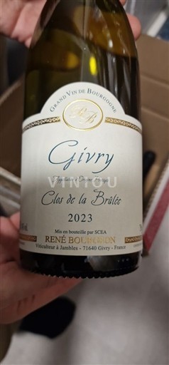 Bourgogne Givry René Bourgeon Clos de la Brûlée 2023