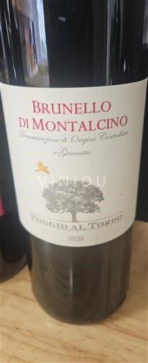 Toscana Brunello di Montalcino Poggio al Tordo 2020