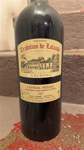 Bordeaux Listrac-Médoc Tradition de Lalande Prestige 2007