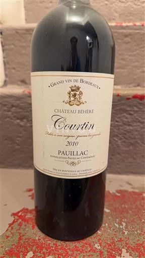Bordeaux Pauillac Château Béhéré Courtin 2010