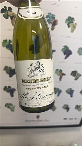 Burgundia Meursault Premier Cru Albert Grivault Clos des Perrières 2020
