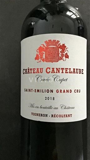 Bordoja Saint-Émilion Grand Cru Château Cantelaube Capet 2018