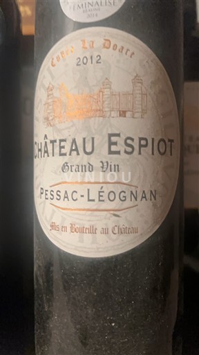 Bordeaux Pessac-Léognan Château Espiot La Doare 2012