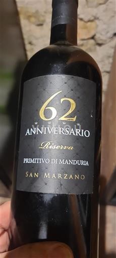 Puglia Primitivo di Manduria San Marzano 62 Anniversario 2014