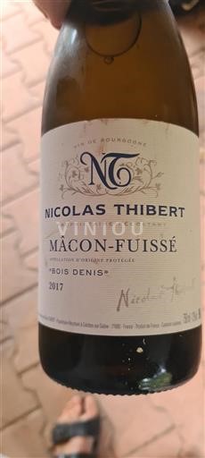 Burgundia Mâcon și mâcon-sate Domaine Nicolas Thibert Bois Denis 2017