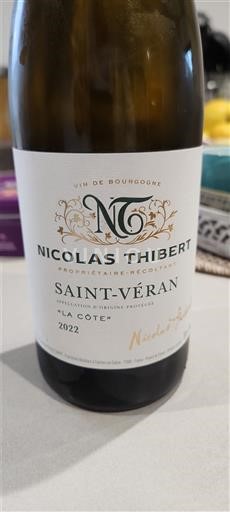 Burgund Saint-Véran Domaine Nicolas Thibert La Côte 2022