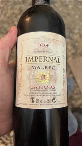 Sydvestfrankrig Cahors Clos La Coutale Impernal 2014