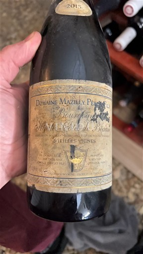 Burgundi Beaunen Ylämaat Domaine Mazilly Père et Fils Vieilles Vignes 2015