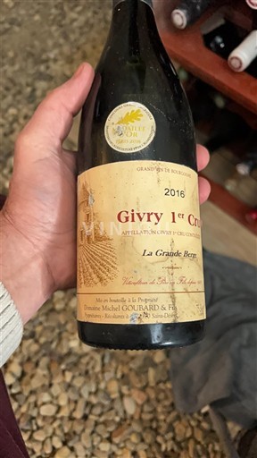 Burgundia Givry Premier Cru Domaine Michel Couard & Fils La Grande Berge 2016