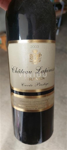 Burdeos Graves Château Lapinesse Prestige 2003