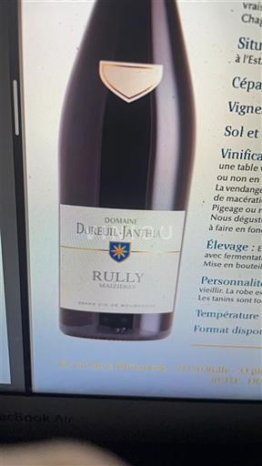 Burgundia Rully Domaine Dureuil-Janthial Mazieres 2023