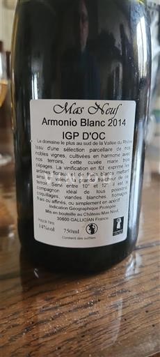 Languedoc și Roussillon Vin de Pays d'Oc Mas Neuf Armonio Blanc 2014