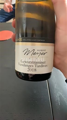 Alsacia Vendanges Tardives Hubert Meyer Vendanges Tardives 2018
