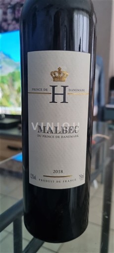 Sydvestfrankrig Cahors Prince de H Danemark Malbec du Prince de Danemark 2018