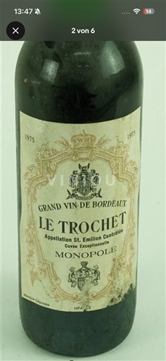 Burdeos Saint-Émilion Le Trochet Exceptionnelle 1975