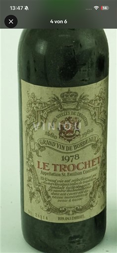 Bordeaux Saint-Émilion Le Trochet 1978