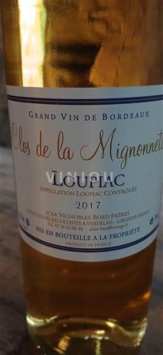 Bordeaux Loupiac Clos de la Mignonette 2017