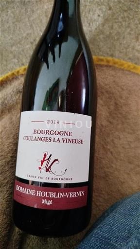 Burgundia Bourgogne Coulanges-la-Vineuse Domaine Houblin-Vernin 2019