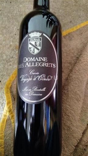 Sud-Vest Côtes-de-Duras Domaine Des Allégrets Voyage d'Oenos Nemilésimat