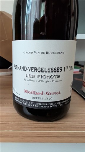 Wijnen Rouge sec Les Fichots Moillard-Grivot 2021 Frankrijk Bourgondië Pernand-Vergelesses AOC Premier Cru