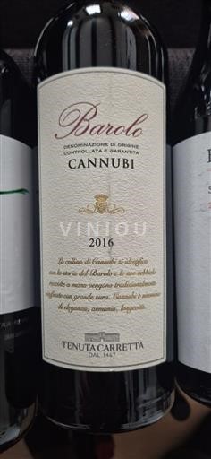 Piemonte Barolo Tenuta Carretta Cannubi 2016