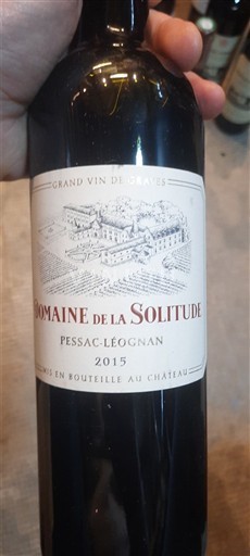 Bordeaux Pessac-Léognan Domaine La Solitude 2015