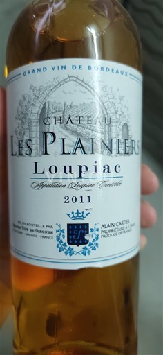 Bordeaux Loupiac Château Les Plainiers 2011