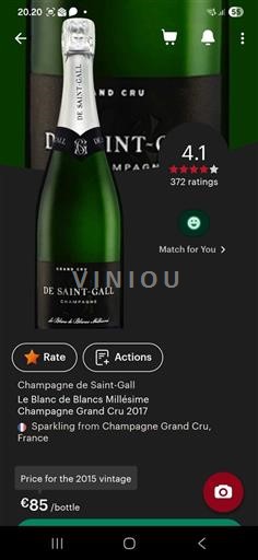 Champagne Nespecificat Grand Cru De Saint-Gall Le Blanc de Blancs Millésime 2017