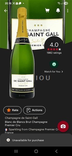 Kuohuviinit Blanc brut Blanc de Blancs Brut Premier Cru Champagne de Saint-Gall Non millésimé Ranska Samppanja Määrittelemätön AOC Premier Cru