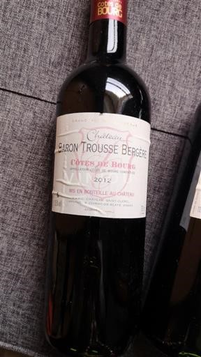 Bordeaux Côtes-de-Bourg Château Baron Trousse Bergère 2012