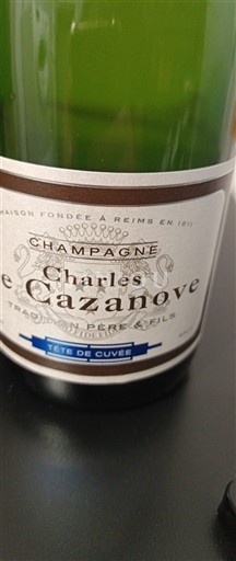 Vinos Espumosos Blanc brut Tête de Cuvée Charles de Cazanove 2022 Francia Champaña Champán AOC