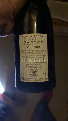 Valea Ronului Cornas Stéphane Robert Vin Noir 2022