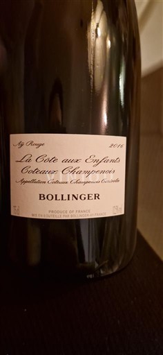 Champagne Coteaux-champenois Bollinger La Côte aux Enfants 2016