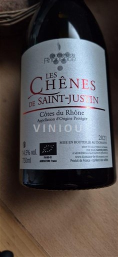 Rhônedalen Côtes du Rhône Les Chênes de Saint-Justin 2021