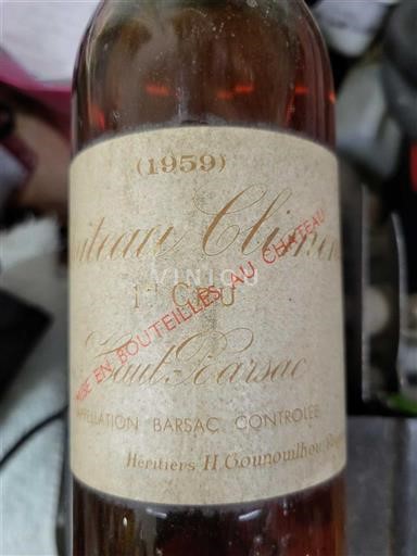 Bordeaux Barsac Premier Cru Château Climens 1959