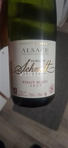 Alsacia Domaine Schmitt Pinot Blanc 2022