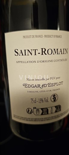 Burgundy Saint-Romain Edgar Desplot 2018