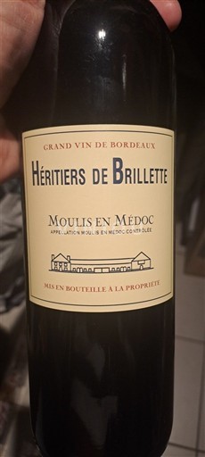 Bordeaux Moulis-en-Médoc Héritiers de Brillette 2018