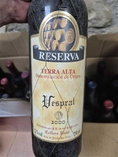 Catalonia Terra Alta Cellers Unió Vespral Reserva 2000