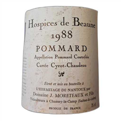 Bourgogne Pommard Hospices de Beaune Cyrot-Chaudron 1988