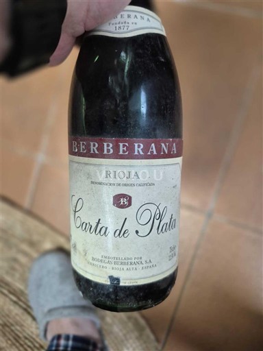 La Rioja Rioja Berberana Carta de Plata 1989