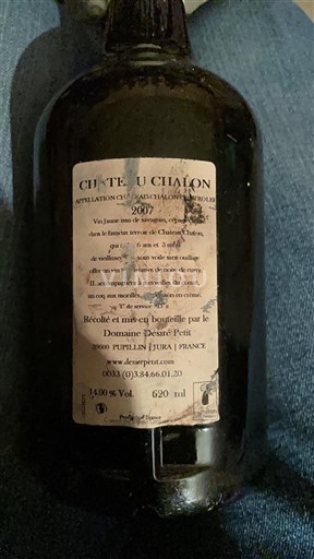 Jura Château-chalon Domaine Désiré Petit 2007