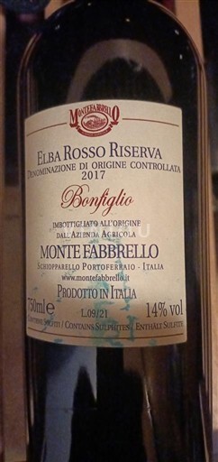 Toscana Nespecificat Monte Fabbrello Bonfiglio 2017