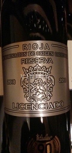La Rioja Rioja Licenciado Reserva 2018