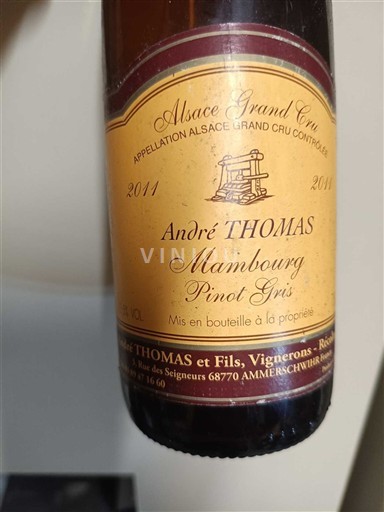 Alsacia Alsacia Grand Cru Grand Cru André Thomas Mambourg Pinot Gris 2011