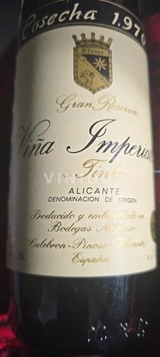 Murcia Alicante Bodegas Antonio Arraez Viña Imperial Gran Reserva 1976