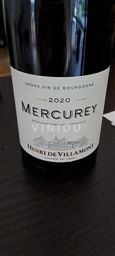 Burgundia Mercurey Henri de Villamont de l'Abbée 2020
