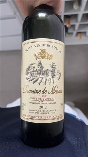 Bordeaux Blaye-Côtes-de-Bordeaux Domaine Monceau 2012