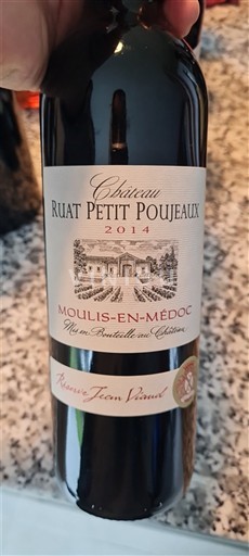 Bordeaux Moulis-en-Médoc Château Ruat Petit Poujeaux Réserve Jean Vionnet 2014